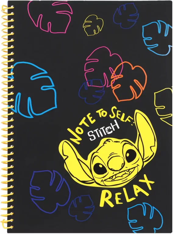 Kołobrulion A4 Disney Black Stitch plastikowa spirala 100 kartek wzór 1 - tantis.pl