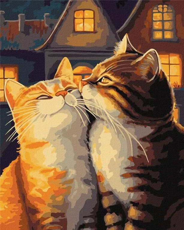 Malowanie po numerach - Zakochane koty 40x50cm - tantis.pl