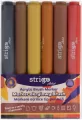 Strigo. Markery akrylowe trójkątne 6 kolorów. Końcówka Brush. Zestaw 6 - tantis.pl