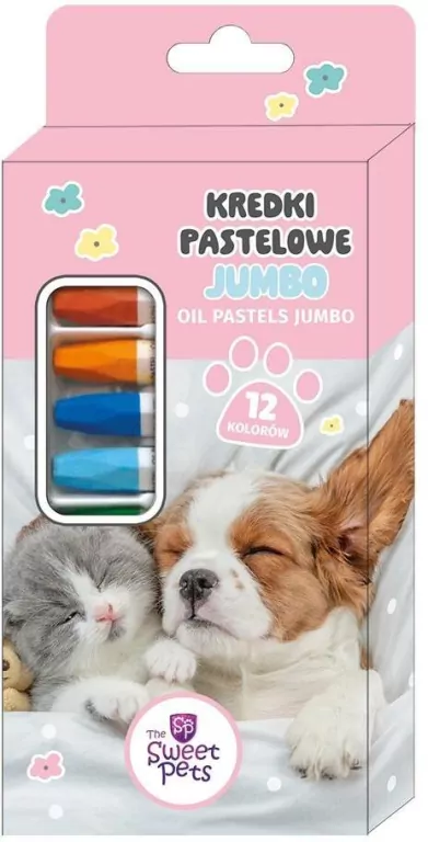 Kredki pastelowe jumbo The Sweet Pets 12 kolorów - tantis.pl