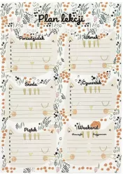 Plan lekcji z tabliczką mnożenia A4 Koty