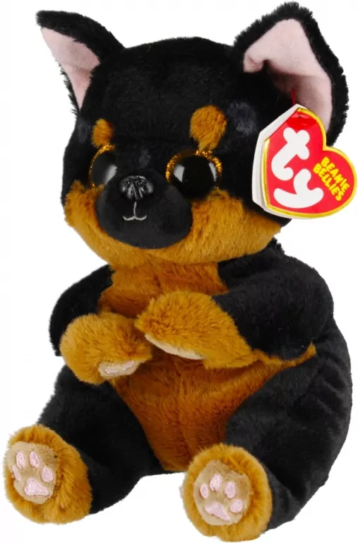 Beanie Bellies Fritz - czarno-brązowy pies 15cm - tantis.pl