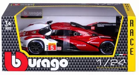 Racing Porsche 963 #5 White/Red 1:24 BBURAGO - tantis.pl
