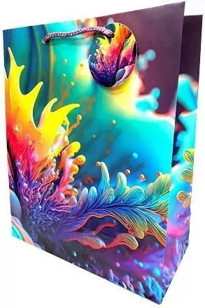Torebka ozdobna, matowa 18x23x10cm Liście - tantis.pl