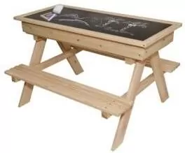 Zestaw drewniany ogrodowy stolik + 2 ławeczki - tantis.pl