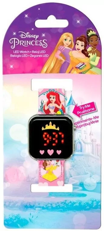 Zegarek LED z kalendarzem Disney Princess PN4463 - tantis.pl