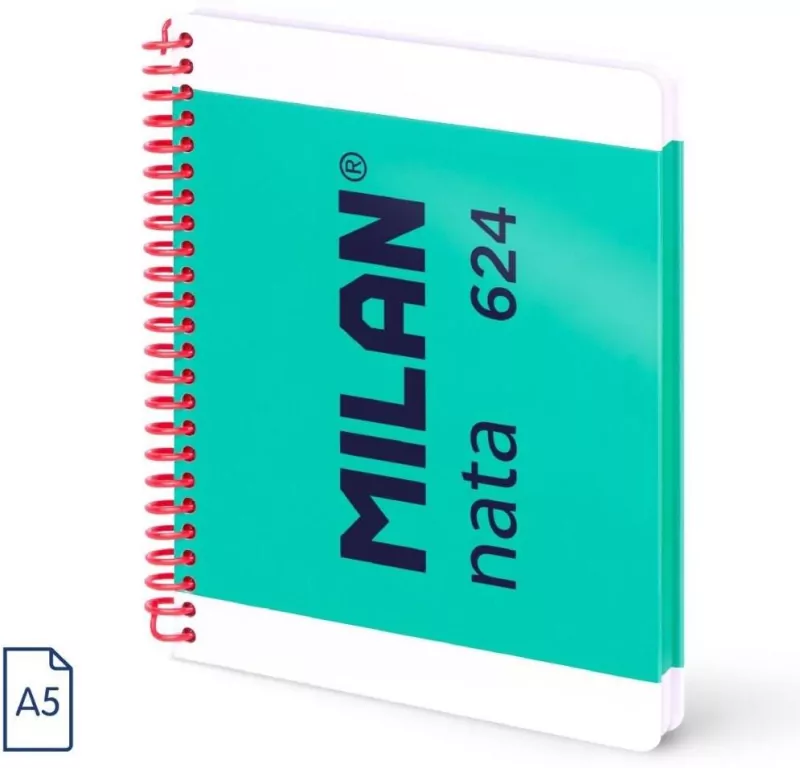 Zeszyt na spirali A5/80K kratka 1918 zielony MILAN - tantis.pl