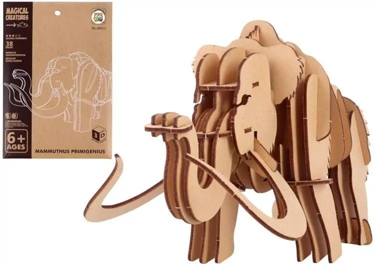 Puzzle drewniane 3D mityczne mamut prehistoryczny - tantis.pl
