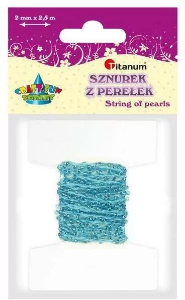 Sznurek z perełek. Niebieski. 2m - tantis.pl