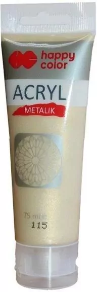 Farba akryl 75ml jasne złoto metalik HAPPY COLOR - tantis.pl