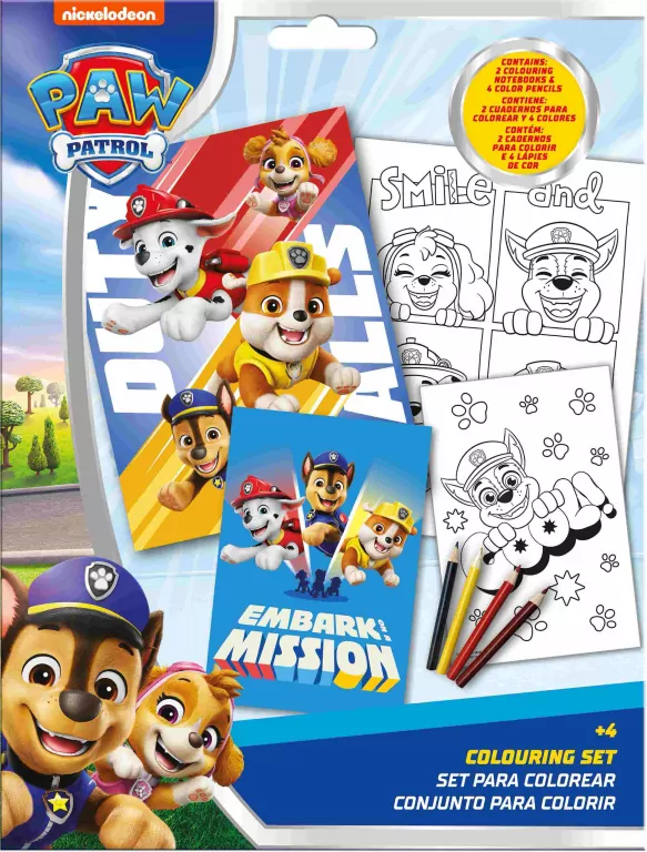 Zestaw do kolorowania z kredkami Paw Patrol PW20004 - tantis.pl