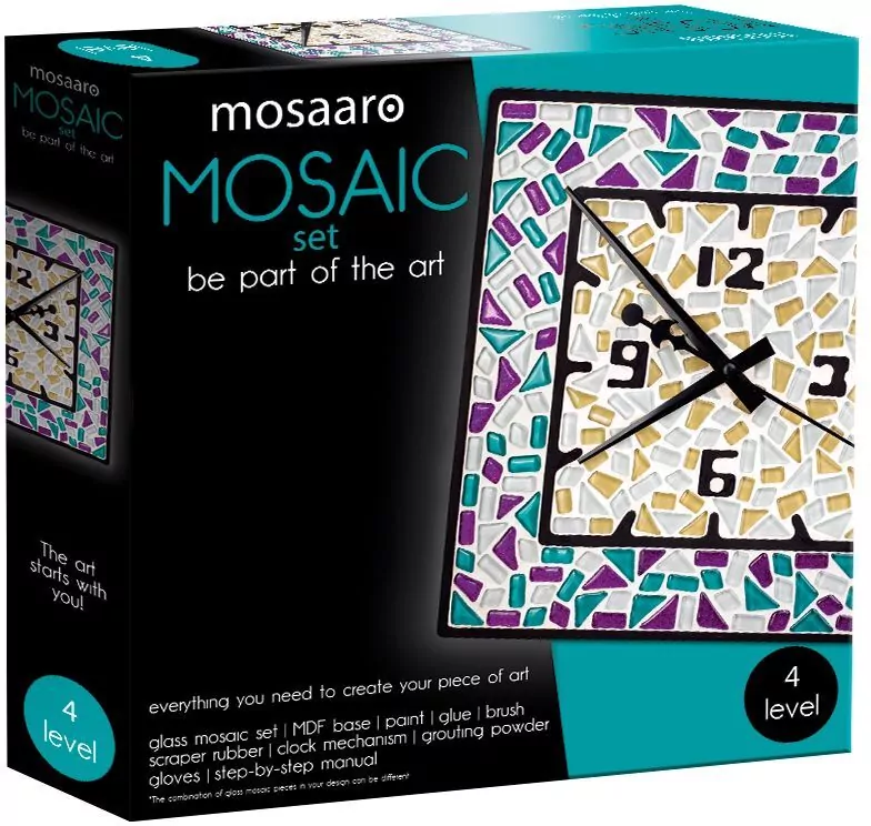 Zestaw kreatywny. Mozaika. Kwadratowy zegar - tantis.pl