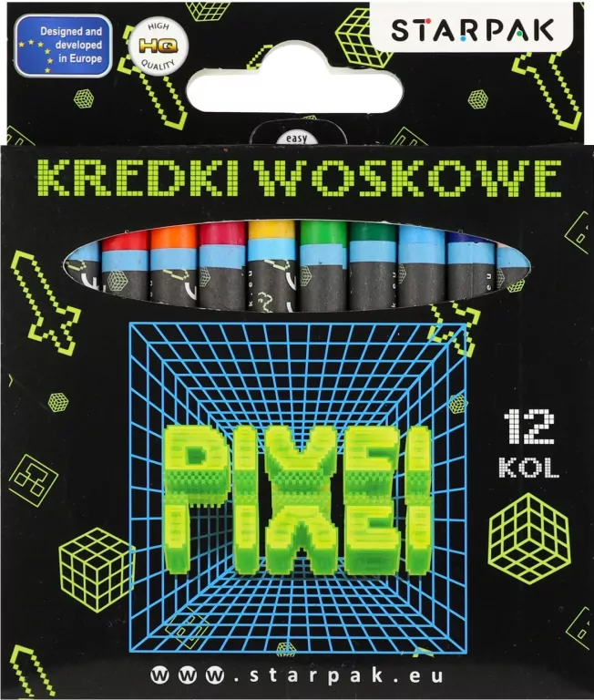 KREDKI WOSK 12KOL PIXEL GAME STK PUD 12/144 - tantis.pl