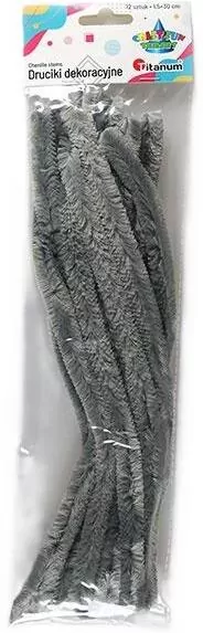 Druciki dekoracyjne 1,5x30cm 12szt ciemnoszare - tantis.pl