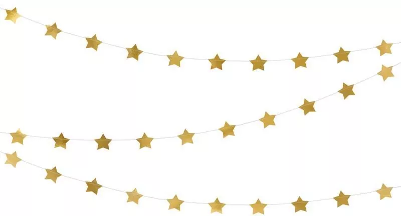 Girlanda Gwiazdki złote 3,6m - tantis.pl