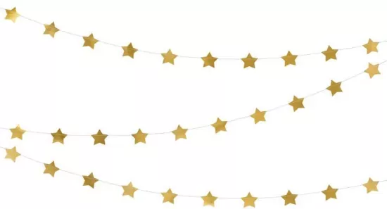 Girlanda Gwiazdki złote 3,6m