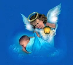 Diamentowa mozaika. Anioł z dzieckiem 30x40cm