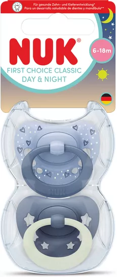 NUK. First Choice. Smoczek. 2 sztuki. 6-18 miesięcy. Niebieski - tantis.pl