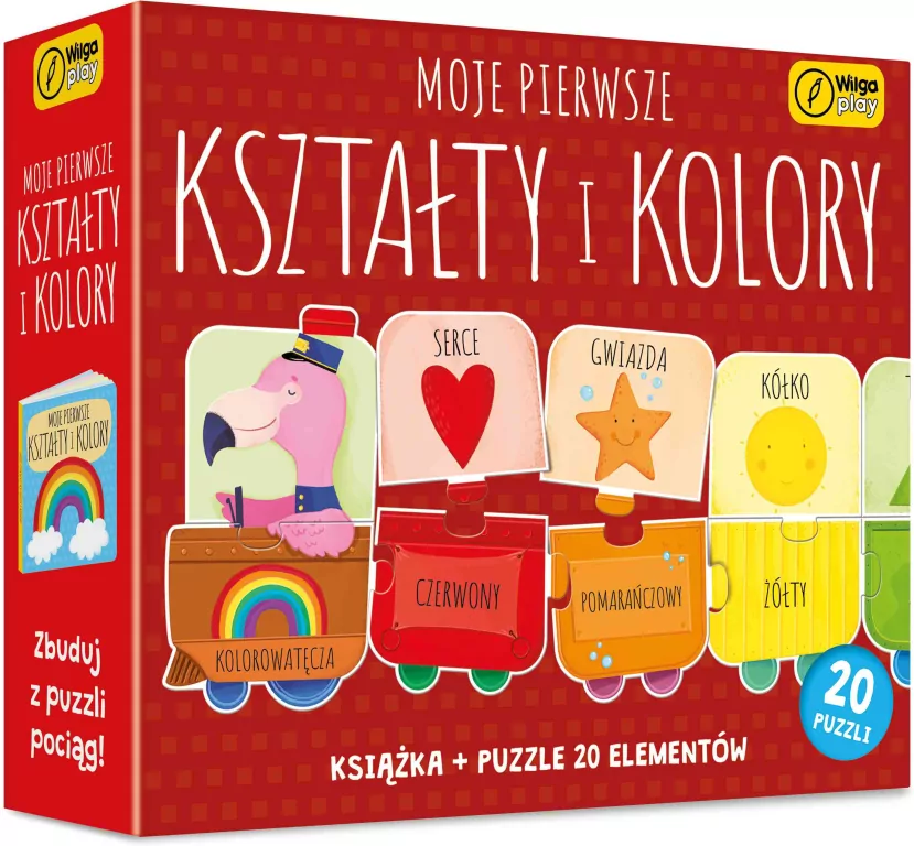 Książka i puzzle. Moje pierwsze kształty i kolory, 20 elementów - tantis.pl