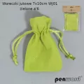 Woreczki jutowe zielone 7x10cm, 6 sztuk - tantis.pl