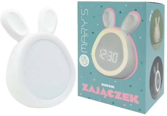 Budzik zajączek biały - tantis.pl