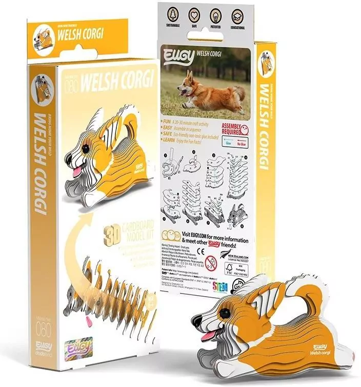 Pies Corgi Eugy. Eko Układanka 3D - tantis.pl