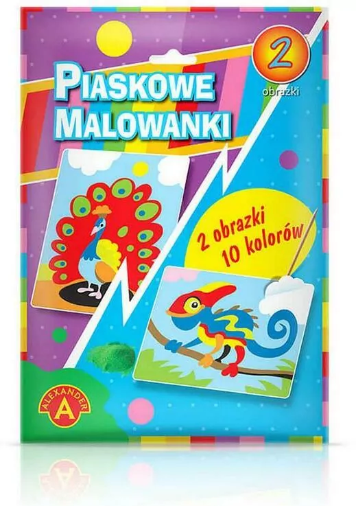 Piaskowe malowanki. Kameleon, Paw - tantis.pl