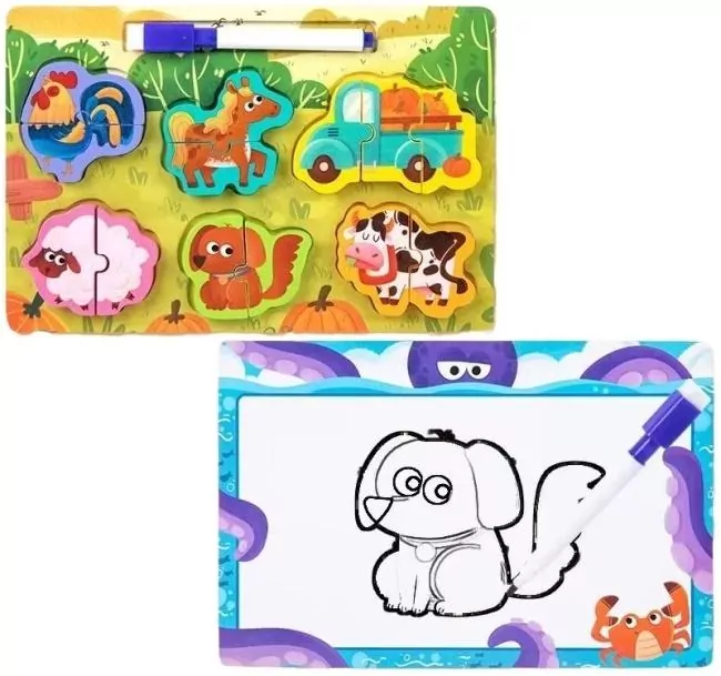 2 w 1 puzzle drewno i tablica - tantis.pl
