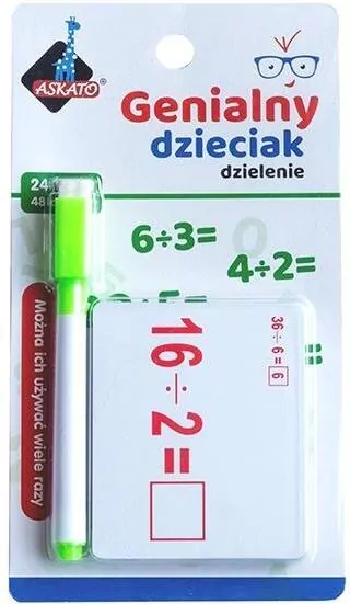 Fiszki matematyczne dzielenie. Genialny dzieciak - tantis.pl