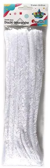 Druciki dekoracyjne 1,5x30cm 12szt białe - tantis.pl