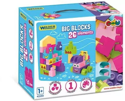 Big Blocks Pink klocki, 26 elementów - tantis.pl