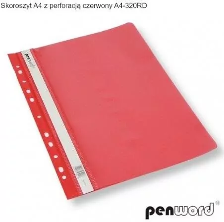 Skoroszyt A4 z perforacją czerwony - tantis.pl