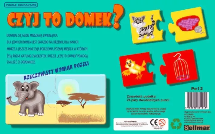 Abino. Puzzle edukacyjne. Czyj to domek? - tantis.pl