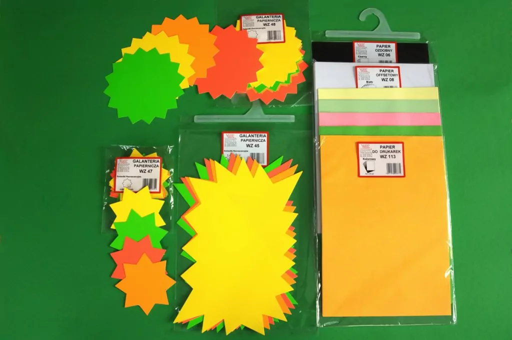 Cenówki kartonowe. Gwiazdki Fluo, 60 sztuk - tantis.pl