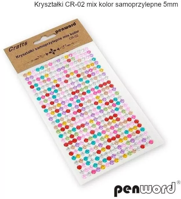 Kryształki samoprzylepne. Miks kolorów - tantis.pl