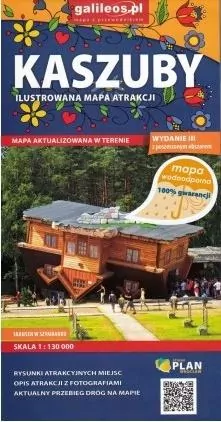 Mapa wodoodporna atrakcji tur. - Kaszuby 1:130 000 - tantis.pl