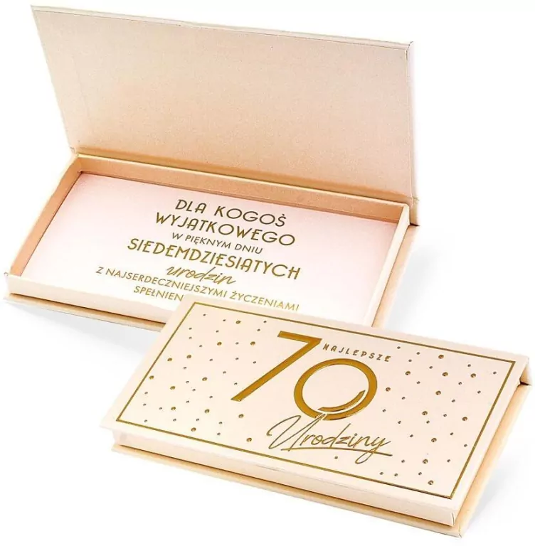 Pudełko ozdobne na banknoty Urodziny 70 Elite - tantis.pl