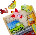 Układanka drewniana pojazdy. 12 elementów - tantis.pl