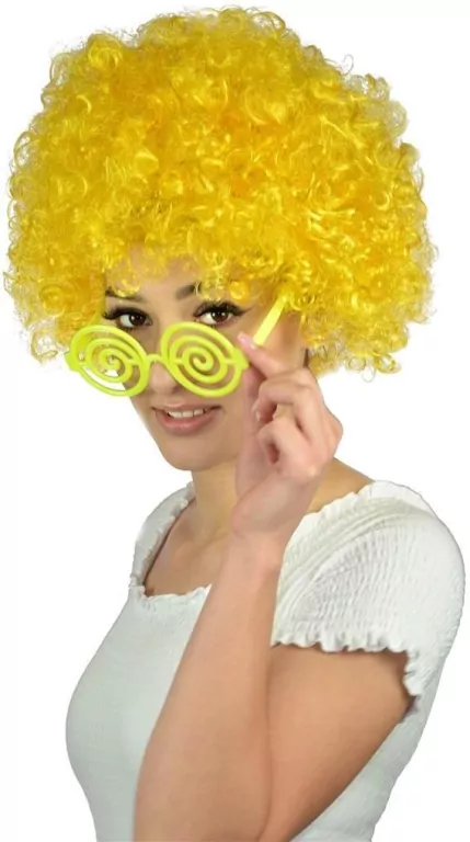 Peruka afro XXL żółta - tantis.pl