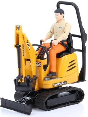 Mikrokoparka JCB 8010 CTS z figurką budowlańca - tantis.pl