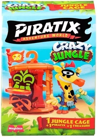 Piratix Crazy Jungle Klatka Kryjówka + Figurka 1szt.mix - tantis.pl
