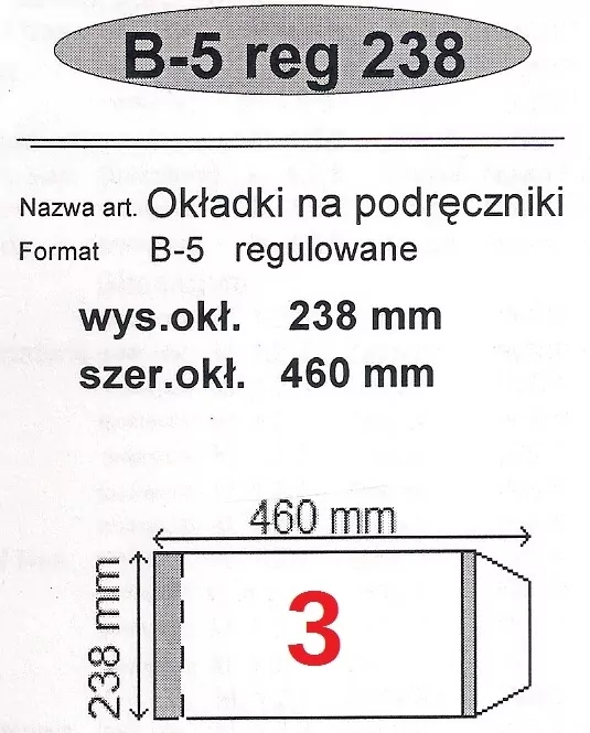 Okładka na podręcznik B5 regulowana nr 3 - tantis.pl