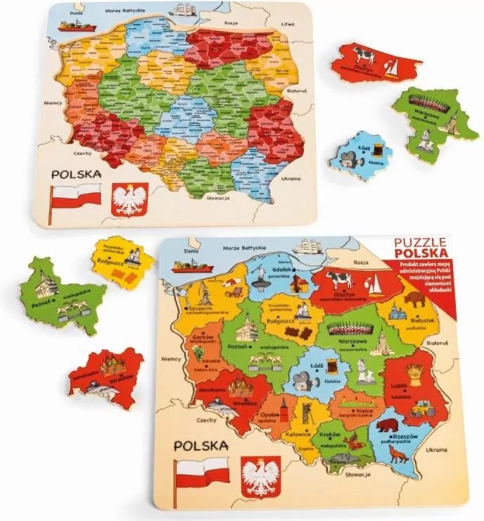 Mapa Polski. Drewniane puzzle - tantis.pl