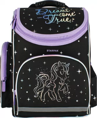 Plecaki szkolne - Tornister ergonomiczny Unicorn czarny Starpak