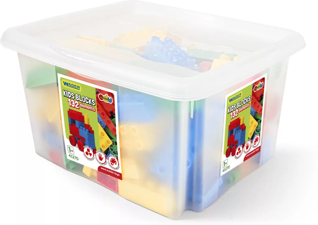 Klocki Blocks w pojemniku. 132 elementy - tantis.pl
