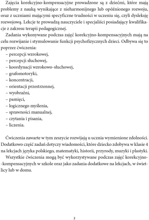 Trening szkolny. Ćw. korekcyjno-kompensacyjne SP 4 - tantis.pl