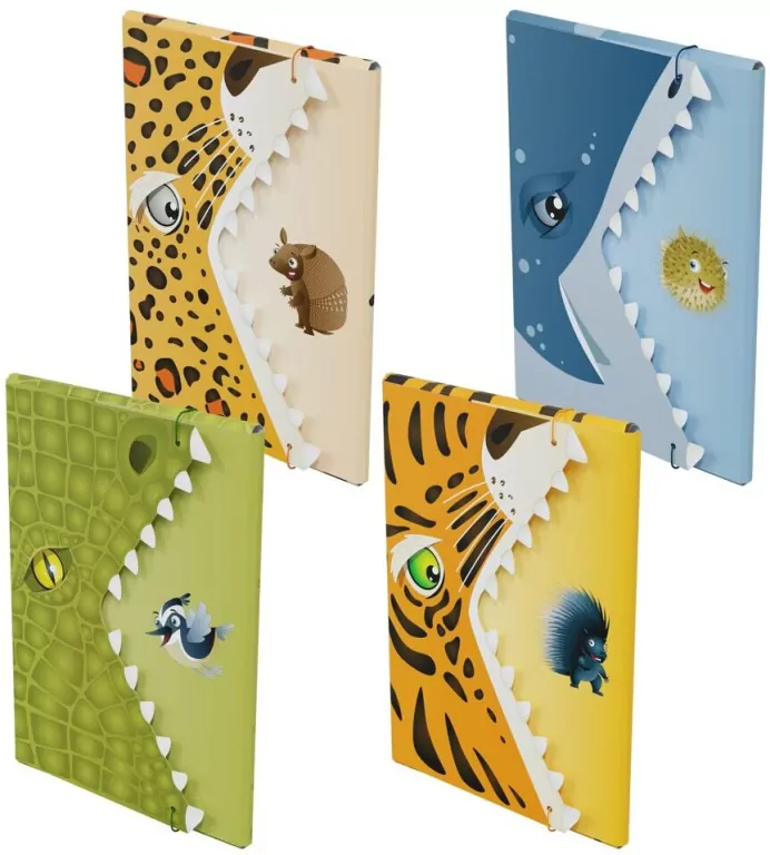 Teczka A4 z gumką szczęka - Lampart - tantis.pl