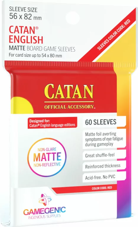 Gamegenic: Matte Catan-Sized Sleeves 56x82mm - tantis.pl
