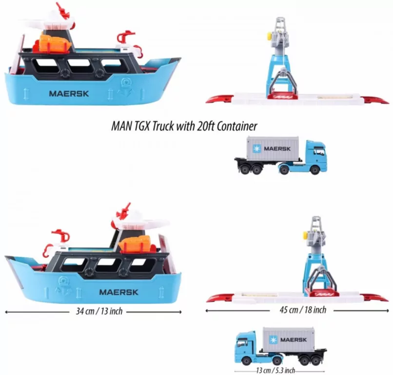 Majorette Maersk zestaw stacja portowa - tantis.pl