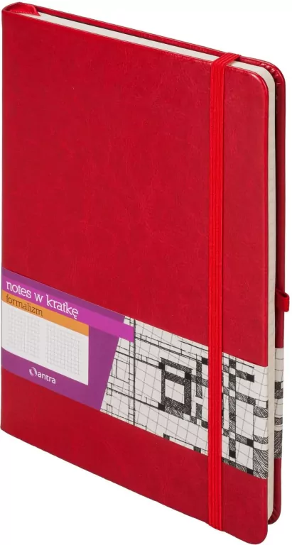 Notes A5 z gumką w kratkę. Formalizm, czerwony - tantis.pl